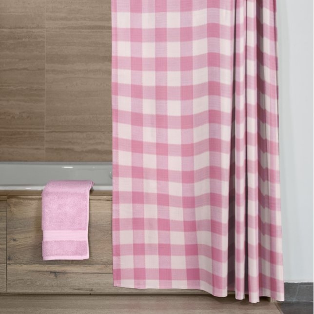 Cortina De Ducha Gingham Rosa Bebé (Subido por el creador)