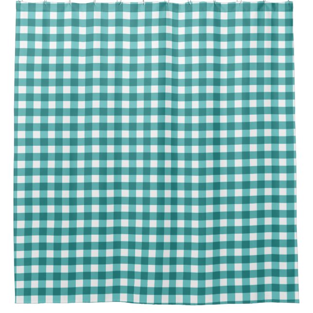 Cortina De Ducha gingham verde azulada (Anverso)