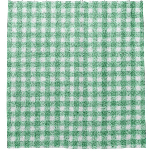 Cortina De Ducha Gingham Verde Menta  (Anverso)