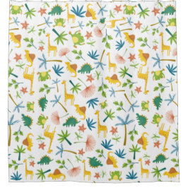 Cortina De Ducha Girafa de patrón Safari naranja de la linda jungla