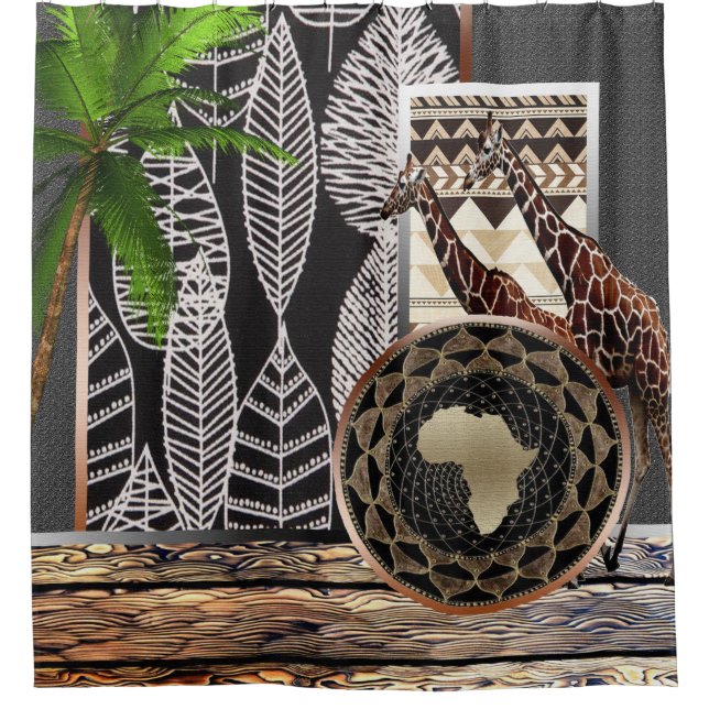 Cortina De Ducha Girafas africanas (Anverso)