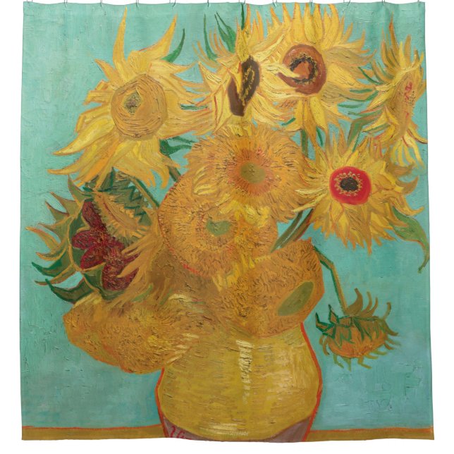 Cortina De Ducha Girasoles de Vincent van Gogh (Anverso)