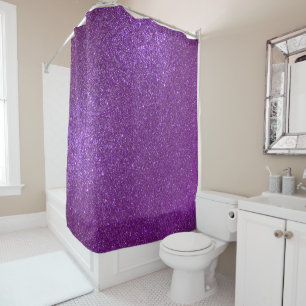 Cortina De Ducha Girly Sparkly Royal Purple Purpurina