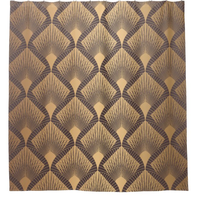 Cortina De Ducha Glamour art déco: escalas de oro. (Anverso)