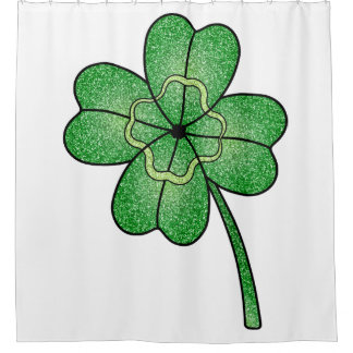 Cortina De Ducha Glitter Four Leaf Clover