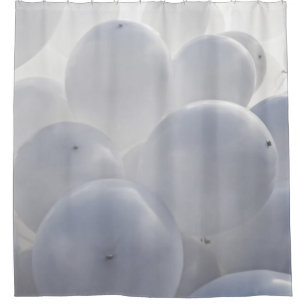 Cortina De Ducha Globos de juguetes blancos
