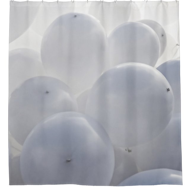 Cortina De Ducha Globos de juguetes blancos (Anverso)