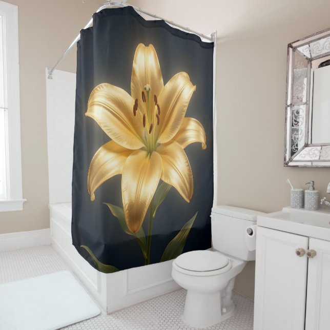 Cortina De Ducha Glowing golden lily flower (In situ)