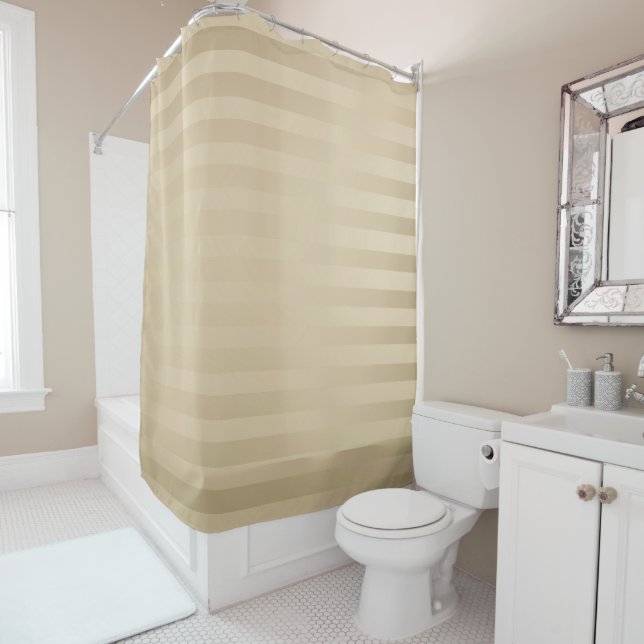 Cortina De Ducha Gold and cream stripes  (In situ)