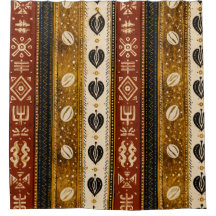 Cortina de ducha Golden Cowrie | Luxuoso africano