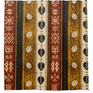 Cortina de ducha Golden Cowrie Luxuoso africano