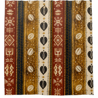 Cortina de ducha Golden Cowrie | Luxuoso africano
