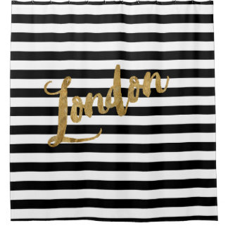 Cortina De Ducha Golden London Stripes