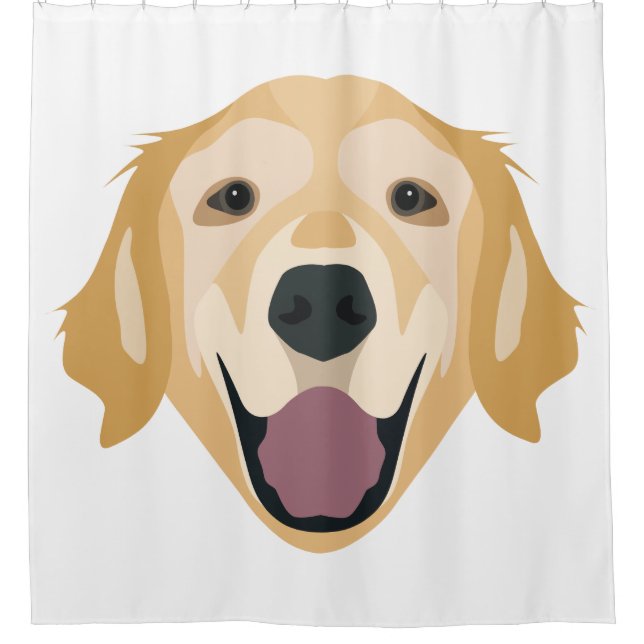 Cortina De Ducha Golden retriever del ilustracion (Anverso)