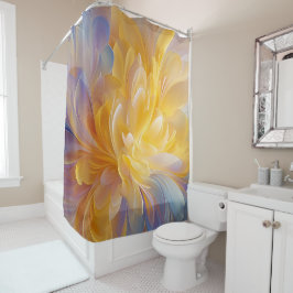 Cortina De Ducha Golden Symphony of Blooming Abstract Petals