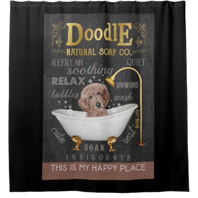 Cortina De Ducha Goldendoodle Dog Natural Bath Soap Company Canvas (Anverso)