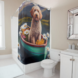 Cortina De Ducha Goldendoodle en una pala: Una aventura escénica