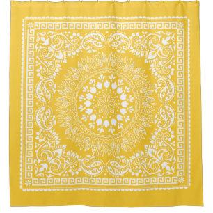 Cortina de ducha Goldenrod Bandana Pattern-4