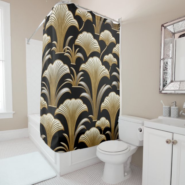 Cortina De Ducha Goldish Floral (In situ)