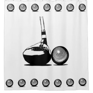 Cortina De Ducha Golf Ball and Club