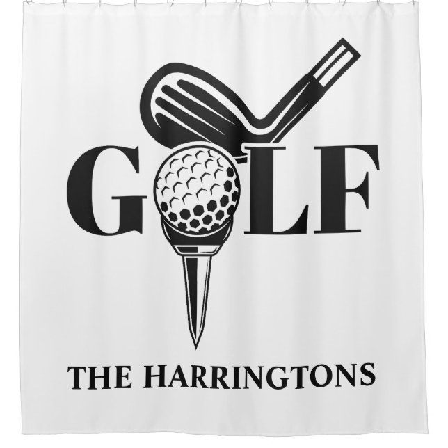 Cortina De Ducha Golf de nombre personalizado (Anverso)