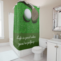 Golf Shower Curtain Life es buena con el balón de 