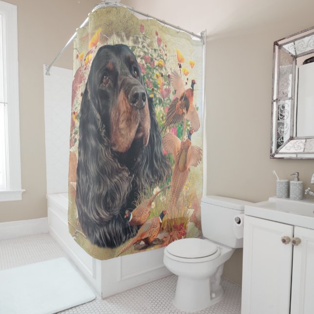 Cortina De Ducha Gordon Setter, Poster de caza de pavos (In situ)