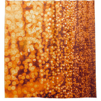 Cortina De Ducha Gotas de lluvia naranjas en vidrio, fondo abstract