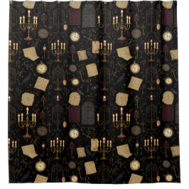 Cortina de ducha gótica botánica