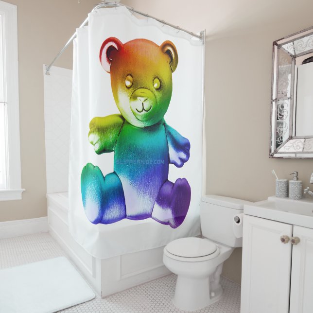 Cortina De Ducha Gra de arcoiris de osito metalizado cepillado de S (In situ)