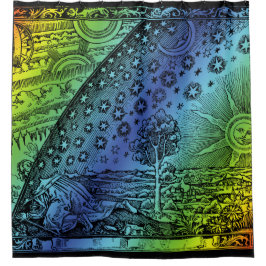 Cortina De Ducha Grabado de Flammarion Cielo y Tierra