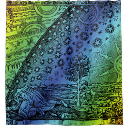 Cortina De Ducha Grabado de Flammarion Cielo y Tierra