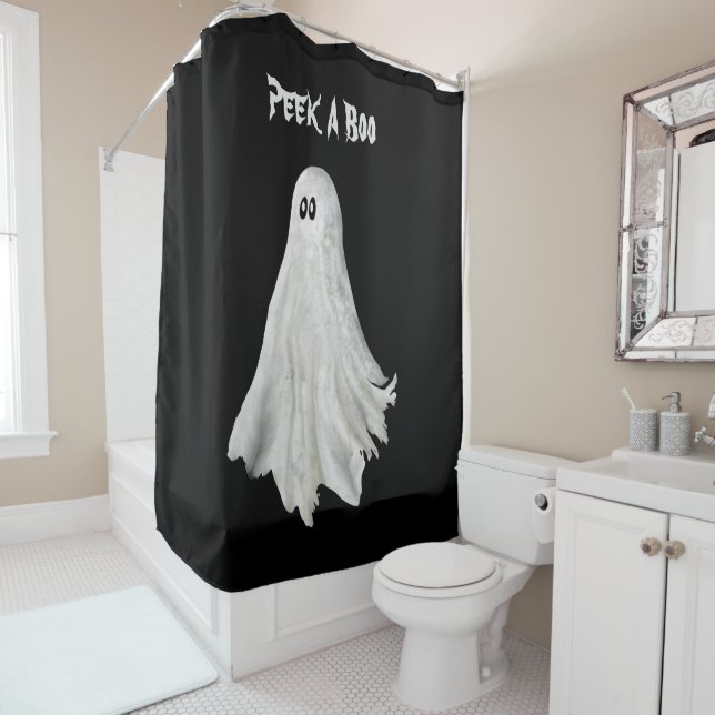 Cortina De Ducha Gracioso Fantasma Del Pasado Dibujo De Halloween (In situ)