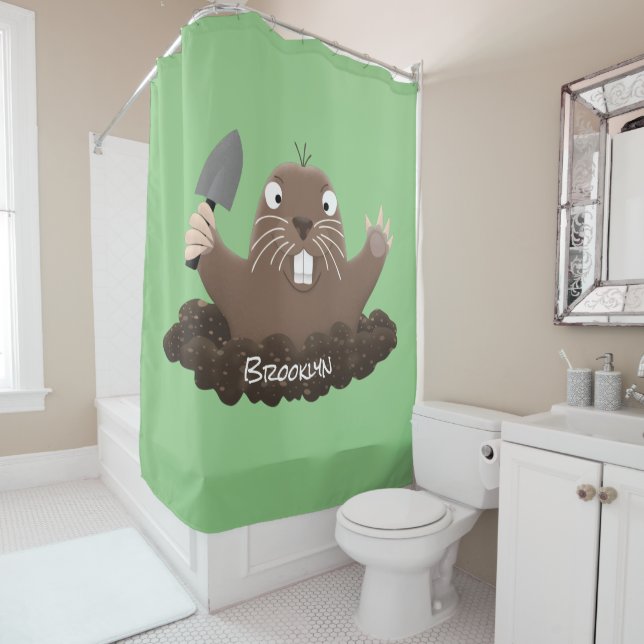 Cortina De Ducha Gracioso gopher digging personalizado ilustracion (In situ)