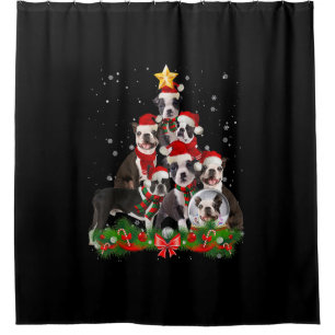 Cortina De Ducha Gracioso regalo de árbol de navidad de perro de Bo