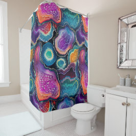 Cortina De Ducha Gracioso Resumen Geode Agate Pattern Bathroom