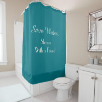 Gracioso Save Water Vizcay Bay Color Shower Cortin