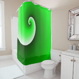 Cortina De Ducha Gradiente en espiral verde blanco