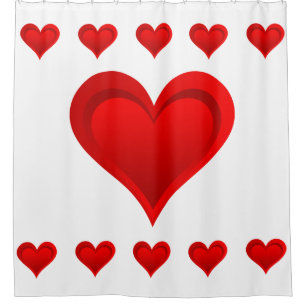 Cortina De Ducha Gradientes CORAZÓN DE AMOR ROJO + tu trasero. e id