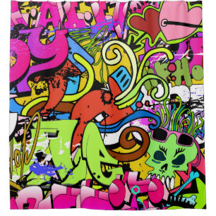Cortina De Ducha Graffiti Art: fondo estilo Hip-Hop