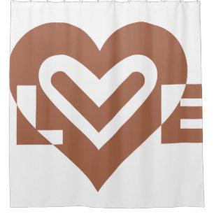 Cortina De Ducha Gráfico de amor lindo chocolate marrón