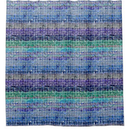 Cortina De Ducha Gráfico de cristal en azul, verde azulado, agua y