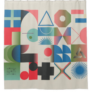 Cortina De Ducha Gráficos de diseño generativo de comp bizarro