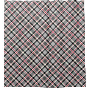 Cortina De Ducha Gran acabado moderno, negro, blanco, gris y rojo