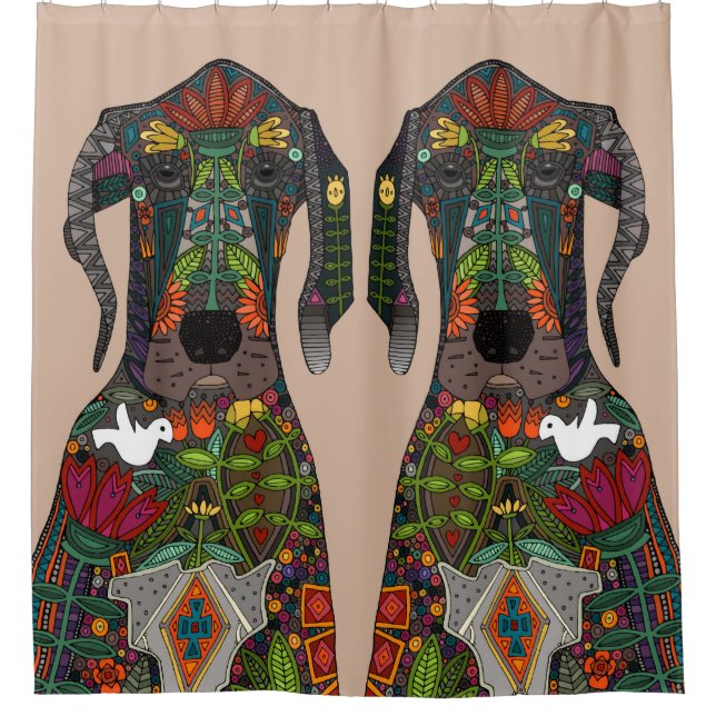 Cortina De Ducha Gran dane amor beige (Anverso)