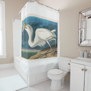 Cortina De Ducha Gran garza blanca, 1835, Las aves de América