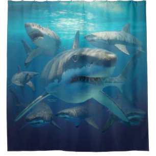Cortina De Ducha Grandes tiburones blancos