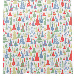 Cortina De Ducha Granja de árbol navideño moderna