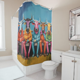 Cortina De Ducha Granja de vaca Ox Vestida