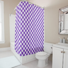 Cortina De Ducha Grape soda checkerboard pattern